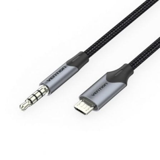 Cable Conversor Estéreo Vention BDGBF MicroUSB Macho Jack 3.5 Macho 1m Negro