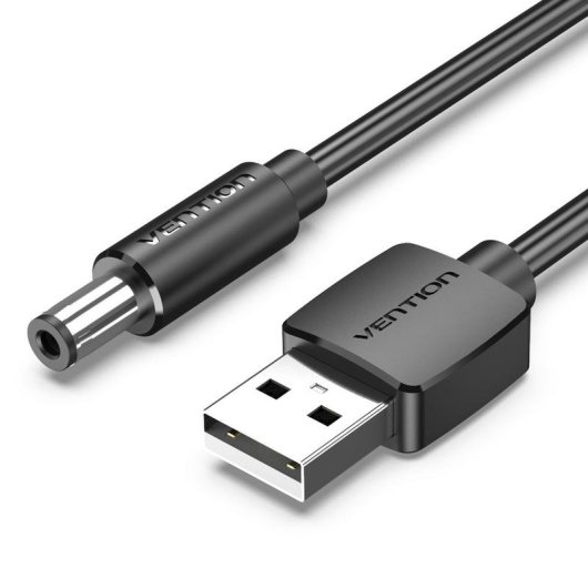 Cable de alimentación Vention CEYBD USB-A a DC 5.5mm 50cm Negro 5V