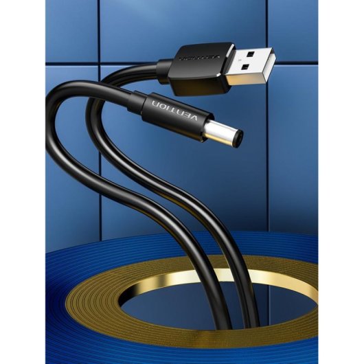 Cable de alimentación Vention CEYBD USB-A a DC 5.5mm 50cm Negro 5V