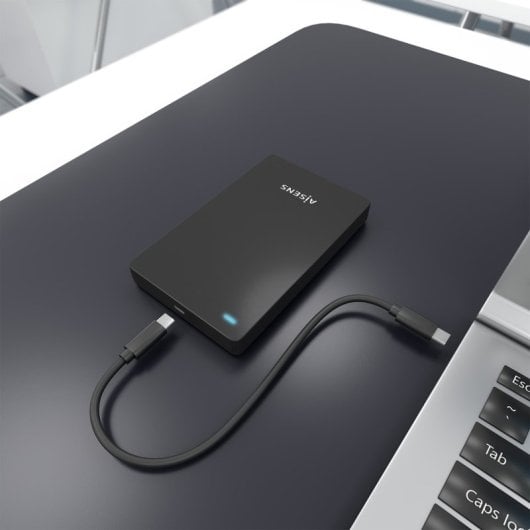 Caja Externa 2.5? SATA USB-C USB 3.1 Gen1 AISENS Aluminio Negro Toolless Plug & Play