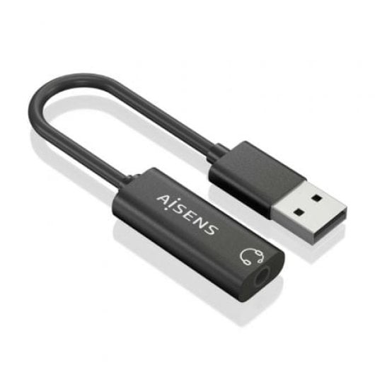 AISENS A106-0770 USB-A Soundkarte 3,5mm Klinke 48KHz 0,1m Schwarz