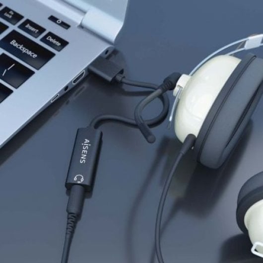 AISENS A106-0770 USB-A Soundkarte 3,5mm Klinke 48KHz 0,1m Schwarz