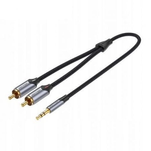 Câble stéréo Vention BCNBF jack 3,5 mm mâle vers 2x RCA mâles 1 m gris antibruit