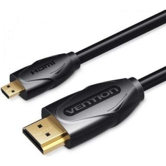 Cable HDMI Vention VAA-D03-B150 1.5m Micro HDMI Macho Chapado Oro 24K Negro