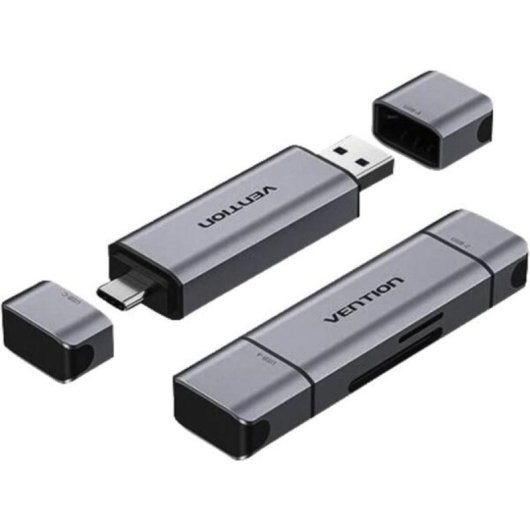 Lettore schede Vention CLLH0 USB 3.0 Tipo-C Alluminio Doppio SD/TF 512GB