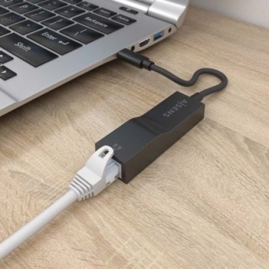Conversor AISENS USB3.1 Gen1 USB-C para Gigabit Ethernet 1000Mbps 11cm Preto