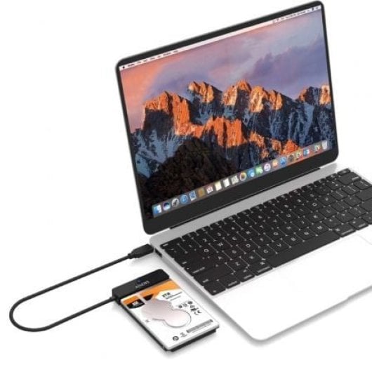Adaptador 2.5 USB-C 3.1 Gen1 AISENS ASE-25C04B ABS Negro compacto UASP LED