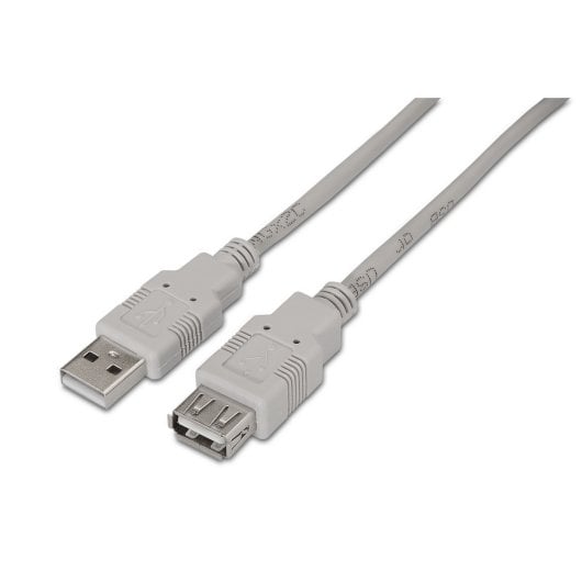 AISENS A101-0014 Cabo de extensão USB 2.0 tipo A macho-fêmea de 3 m, 60 Mbps, 2,5 W, bege