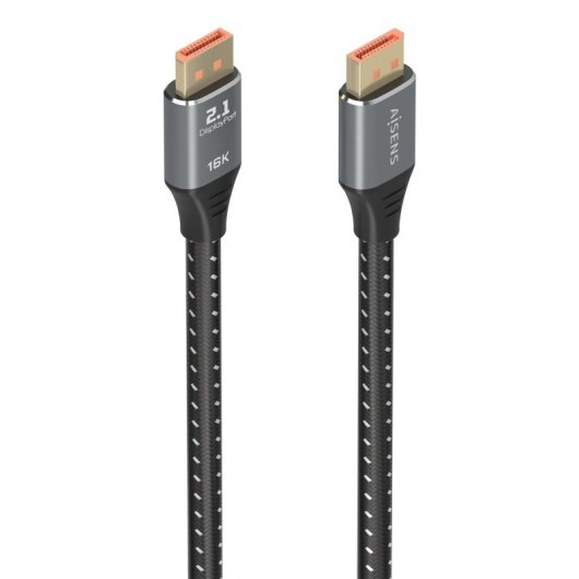 Cable AISENS DisplayPort V2.1 16K 80Gbps 2.0m DP Macho-Macho Ultra Alta Frecuencia