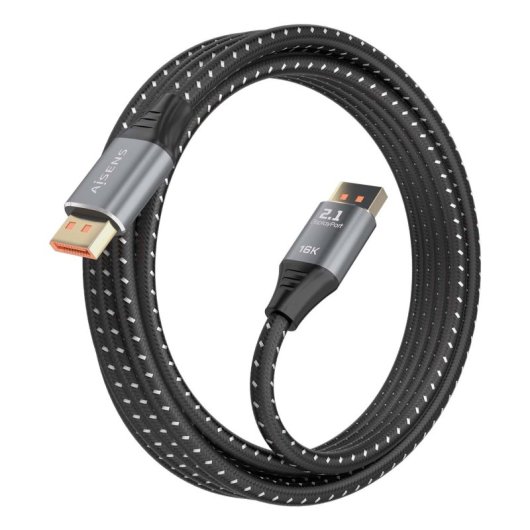 Cable AISENS DisplayPort V2.1 16K 80Gbps 2.0m DP Macho-Macho Ultra Alta Frecuencia