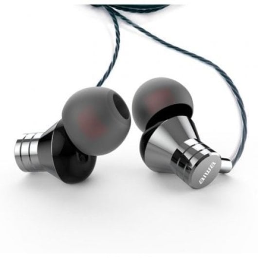 Auriculares Aiwa con cable USB-C micrófono y graves potentes intrauditivos plateados