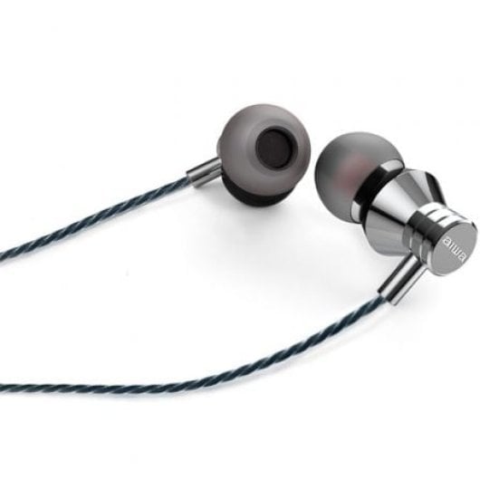 Auriculares Aiwa con cable USB-C micrófono y graves potentes intrauditivos plateados