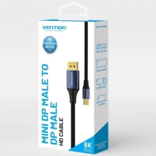 Cable DisplayPort 8K Vention HCFLH 2m DisplayPort Macho a Mini DisplayPort Macho Oro