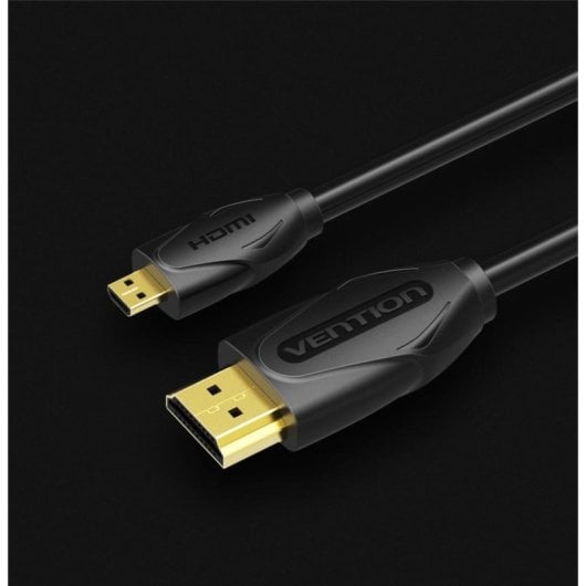 Cable HDMI Vention VAA-D03-B100 1m Alta Velocidad 10.2Gbps 24K Micro HDMI Negro