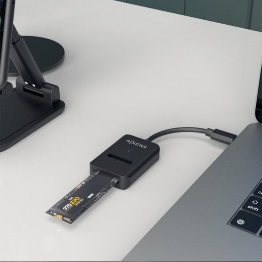 Caja externa SSD AISENS ASUC-M2D011-BK M.2 SATA/NVMe USB-C 10 Gbit/s Negra