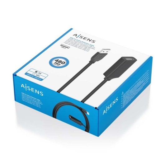 AISENS A101-0914 Cabo de extensão USB 5m com amplificador USB 2.0 Preto