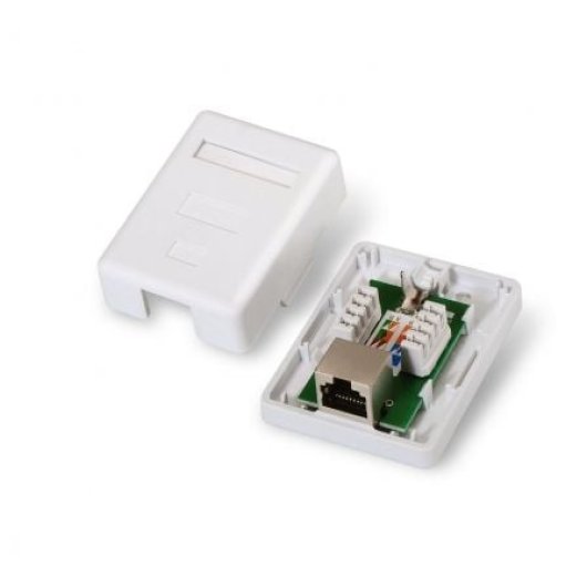 Roseta de superfície AISENS A139-0303 Cat.6 FTP 1 tomada RJ45 branca