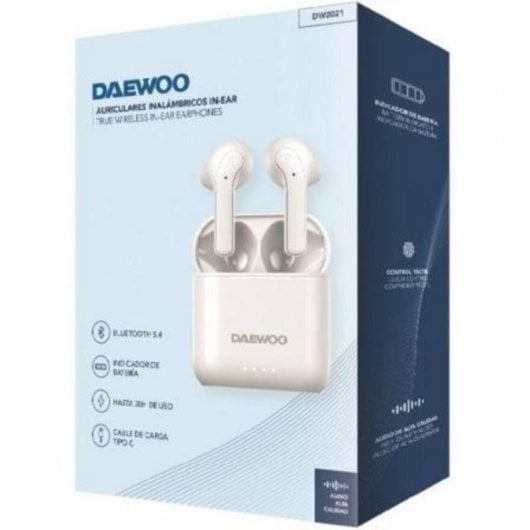 Auricolari Daewoo DW2021 Bluetooth 5.4 Wireless In-ear Bianco 30h Autonomia