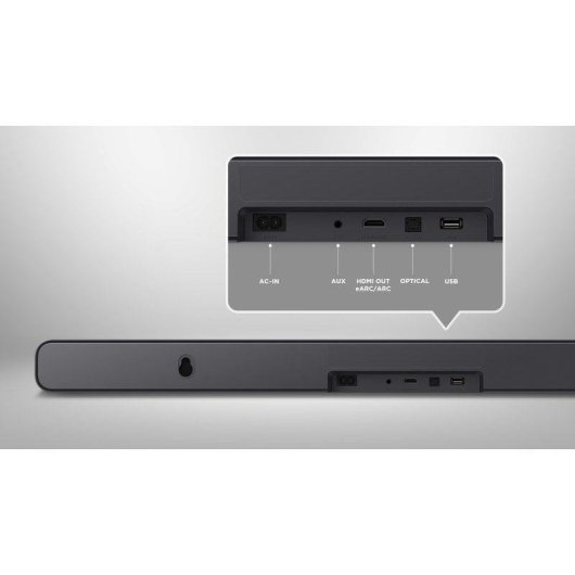 Barra de Sonido TCL S45H 2.0 50W Bluetooth HDMI eARC Dolby Atmos Titânio Escuro