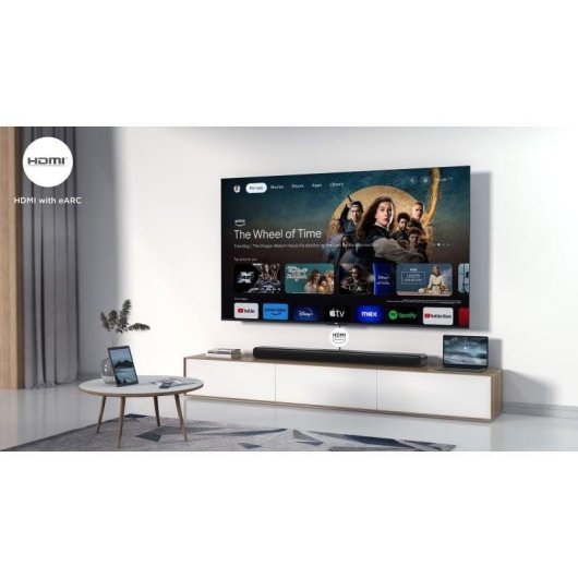 Barra de Sonido TCL S45H 2.0 50W Bluetooth HDMI eARC Dolby Atmos Titânio Escuro