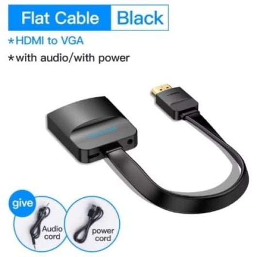Vention 74346 HDMI auf VGA/Micro USB/Klinke 3,5mm Konverter 0,2m Schwarz