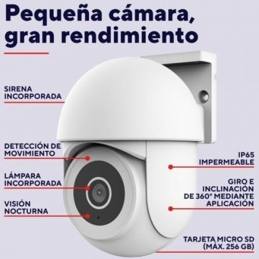 Cámara de Videovigilancia TRUST IPCAM-3900 Exterior 3MP 360° Alarma Visión Nocturna Wi-Fi