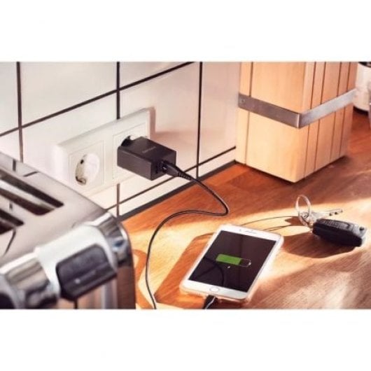 Cargador de Pared Philips DLP2610/2xUSB/15.5W Negro carga rápida protección inteligente