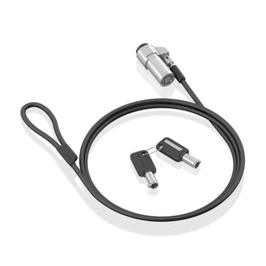 AISENS ASLK-D45K06-BK NANO 1,5 m Sicherheitskabel aus Stahl, tragbares Schlüsselschloss