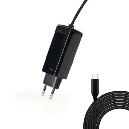Cargador Portátil TooQ TQLC-USBCGAN65PD-C GaN 65W USB-C 1.8m Negro