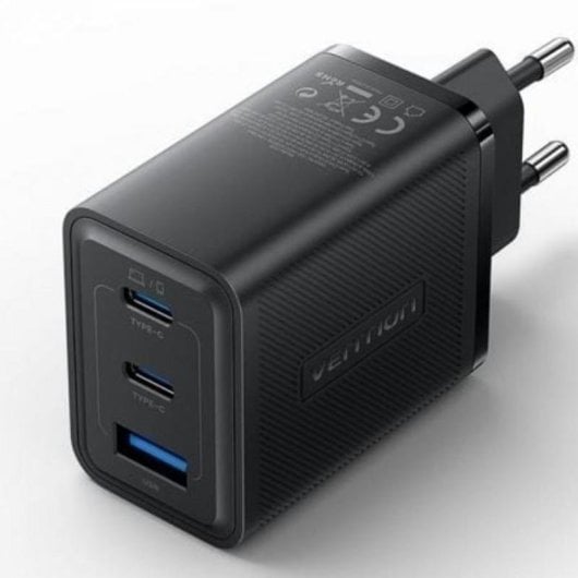 Chargeur mural Vention FERB0-EU 65W GaN 2xUSB-C 1xUSB-A Power Delivery QC