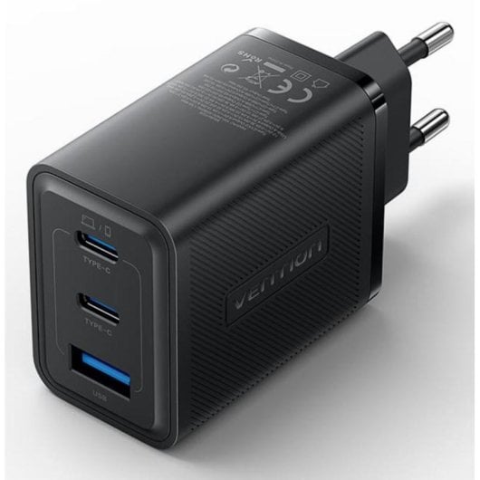 Chargeur mural Vention FERB0-EU 65W GaN 2xUSB-C 1xUSB-A Power Delivery QC