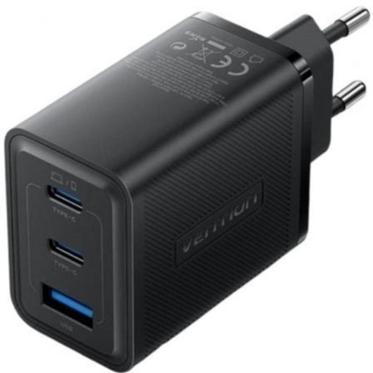 Chargeur mural Vention FERB0-EU 65W GaN 2xUSB-C 1xUSB-A Power Delivery QC