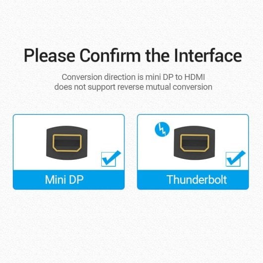 Conversor Vention HBCBB Mini DisplayPort Macho para HDMI Fêmea 4K a 30 Hz com Blindagem Dupla