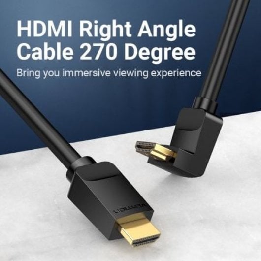 Cabo HDMI Vention AAQBG 1,5m 2.0 4K Angular 270° Macho-Macho Preto