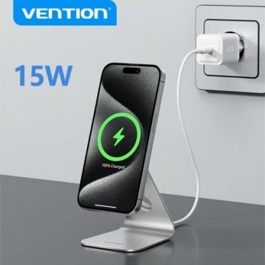 Vention FGHIF MagSafe 15W USB-C kabellose Ladestation silber 1m Aluminium