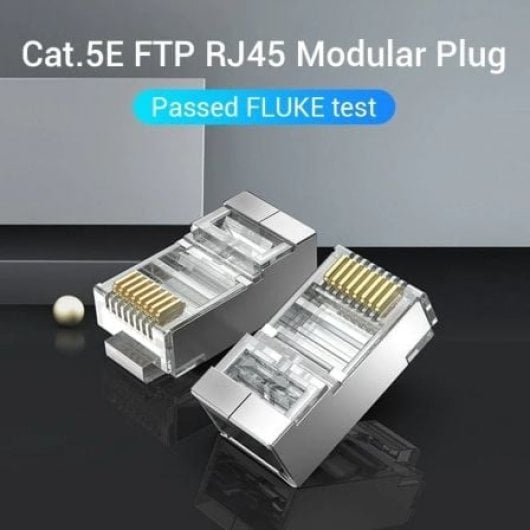 Connecteur RJ45 Vention IDAR0-100 Cat.5e FTP Transparent Argent 100 pcs