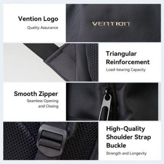 VENTION KRMB0 Mochila para portátil 15,6″ 20L Oxford 1680D leve preto