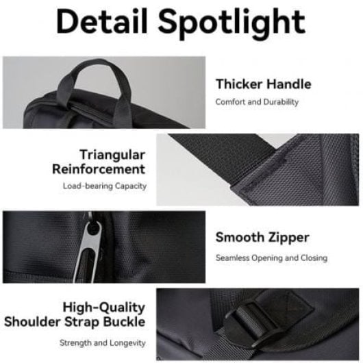 Mochila Vention KROB0 para portáteis até 15,6″ 19L à prova de água preta