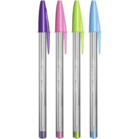 Stylo à bille BIC Cristal Fun 921342, pointe 1,6 mm, séchage rapide, 10 couleurs assorties
