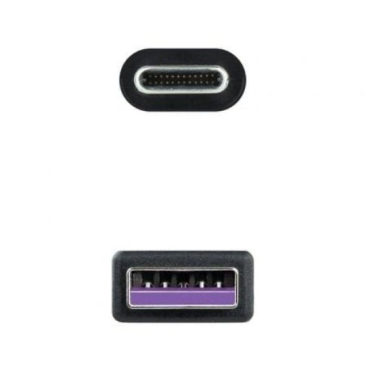 Cable USB 2.0 Nanocable 10.01.2101-L150 1.5m Negro 3A 480Mbps