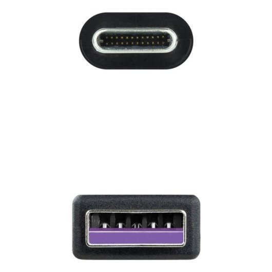 Cable USB 2.0 Nanocable 10.01.2101-L150 1.5m Negro 3A 480Mbps