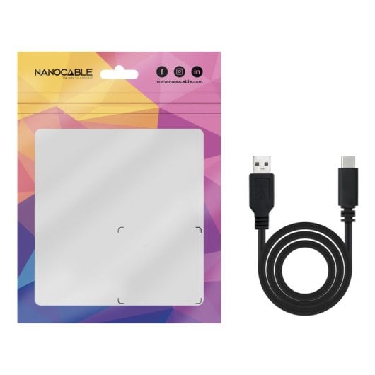 Câble Nanocable 10.01.2101-L150 USB 2.0 USB-C/M-A 1,5 m Noir 3 A 480 Mbps