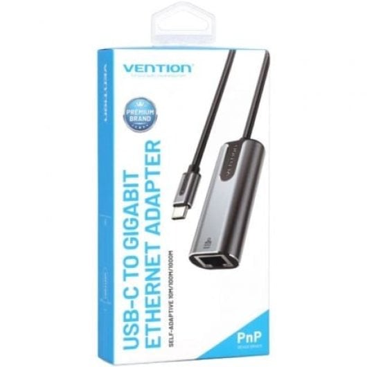 Adaptador VENTION CFNHB USB Tipo C para RJ45 1000 Mbps Liga de Alumínio