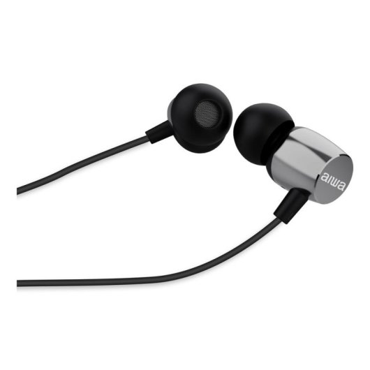 Auriculares AIWA ESTM-20SL com fio jack 3,5 mm graves potentes prata