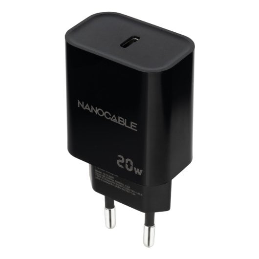Cargador de Pared Nanocable 10.10.2006 20W 1xUSB-C Negro Universal PD