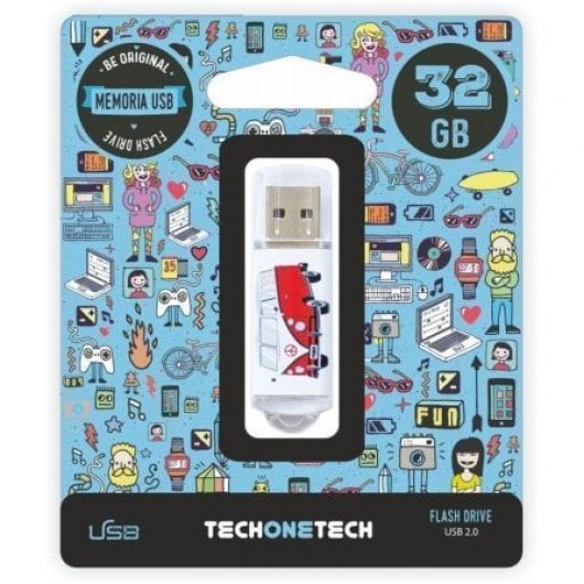 Pendrive TECH ONE TECH Camper VAN-VAN 32GB Metal USB 2.0 Colgable