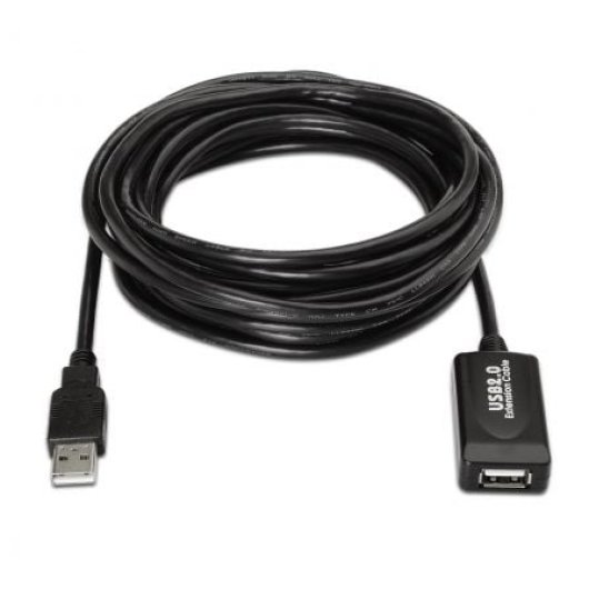 Cable alargador USB AISENS A101-0019 10m USB 2.0 Macho-Hembra Negro 60Mbps