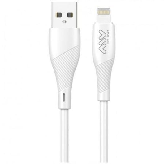 Cable USB Lightning MYWAY CB10i 1m 2.4A Blanco Certificación RoHs CE