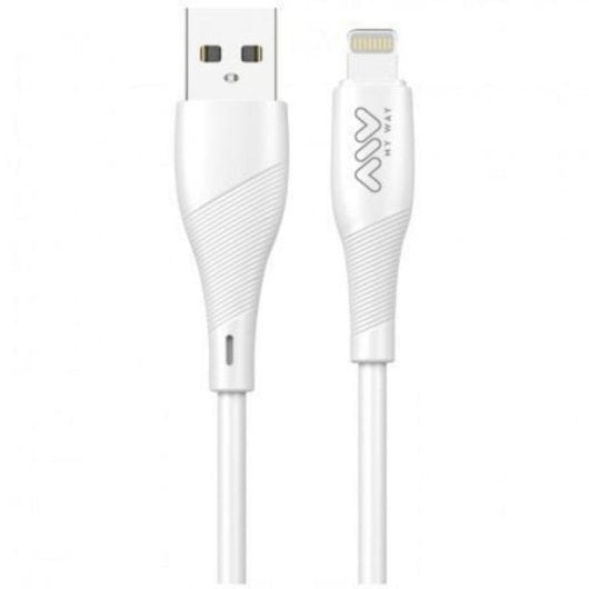 Cable USB Lightning Myway CB10i 1 m 2,4A blanco certificado RoHS CE