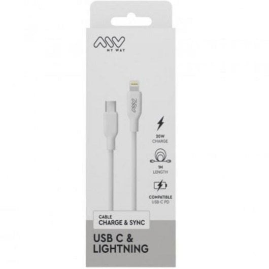 Cable USB Tipo-C a Lightning Myway LL-C20 20W 1m blanco carga rápida